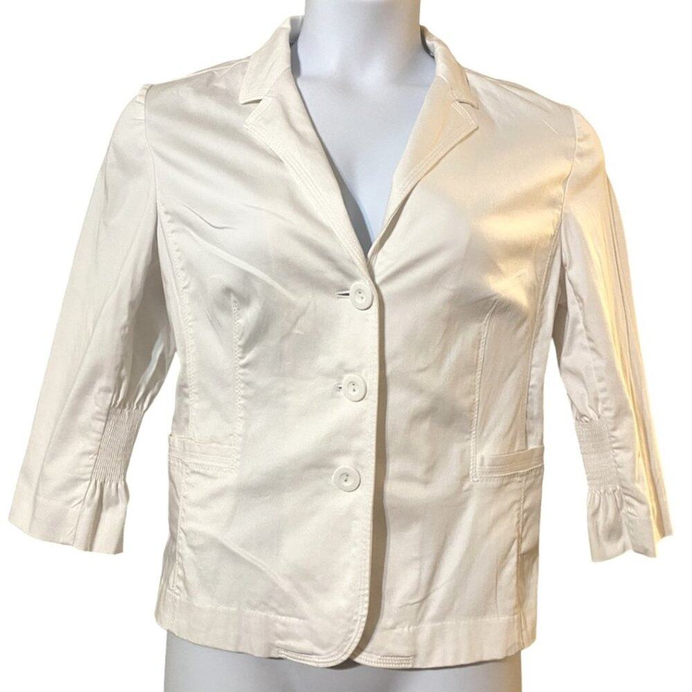 APT. 9 true white 3/4 sleeve blazer - women's large‎ EUC